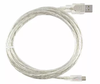 Mini USB 2.0 Kabel, A Stecker auf 5pin mini Stecker, transparent, 2,00m, DINIC Polybag
